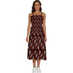 Oriental Dragon Motif Pattern Sleeveless Shoulder Straps Boho Dress