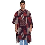 Oriental Dragon Motif Pattern Men s Hooded Rain Ponchos