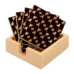 Oriental Dragon Motif Pattern Bamboo Coaster Set