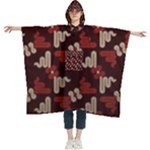 Oriental Dragon Motif Pattern Women s Hooded Rain Ponchos