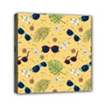 Seamless Pattern Of Sunglasses Tropical Leaves And Flowers Mini Canvas 6  x 6  (Stretched)