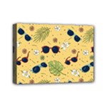 Seamless Pattern Of Sunglasses Tropical Leaves And Flowers Mini Canvas 7  x 5  (Stretched)