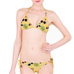 Seamless Pattern Of Sunglasses Tropical Leaves And Flowers Classic Bikini Set