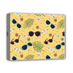 Seamless Pattern Of Sunglasses Tropical Leaves And Flowers Deluxe Canvas 14  x 11  (Stretched)