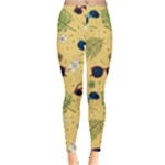 Seamless Pattern Of Sunglasses Tropical Leaves And Flowers Everyday Leggings 