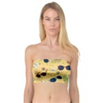 Seamless Pattern Of Sunglasses Tropical Leaves And Flowers Bandeau Top