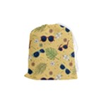 Seamless Pattern Of Sunglasses Tropical Leaves And Flowers Drawstring Pouch (Medium)