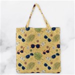 Seamless Pattern Of Sunglasses Tropical Leaves And Flowers Grocery Tote Bag