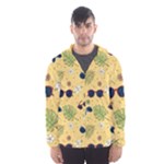 Seamless Pattern Of Sunglasses Tropical Leaves And Flowers Men s Hooded Windbreaker