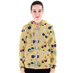 Seamless Pattern Of Sunglasses Tropical Leaves And Flowers Women s Zipper Hoodie