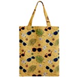 Seamless Pattern Of Sunglasses Tropical Leaves And Flowers Zipper Classic Tote Bag