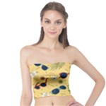 Seamless Pattern Of Sunglasses Tropical Leaves And Flowers Tube Top