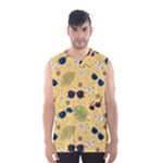 Seamless Pattern Of Sunglasses Tropical Leaves And Flowers Men s Basketball Tank Top