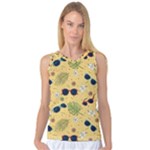 Seamless Pattern Of Sunglasses Tropical Leaves And Flowers Women s Basketball Tank Top