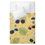 Seamless Pattern Of Sunglasses Tropical Leaves And Flowers Duvet Cover Double Side (Single Size)