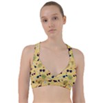 Seamless Pattern Of Sunglasses Tropical Leaves And Flowers Sweetheart Sports Bra