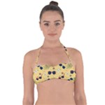 Seamless Pattern Of Sunglasses Tropical Leaves And Flowers Tie Back Bikini Top