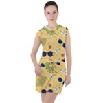 Seamless Pattern Of Sunglasses Tropical Leaves And Flowers Drawstring Hooded Dress