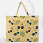 Seamless Pattern Of Sunglasses Tropical Leaves And Flowers Zipper Large Tote Bag
