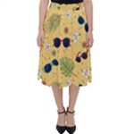 Seamless Pattern Of Sunglasses Tropical Leaves And Flowers Classic Midi Skirt