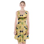 Seamless Pattern Of Sunglasses Tropical Leaves And Flowers Racerback Midi Dress