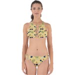 Seamless Pattern Of Sunglasses Tropical Leaves And Flowers Perfectly Cut Out Bikini Set