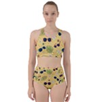 Seamless Pattern Of Sunglasses Tropical Leaves And Flowers Racer Back Bikini Set