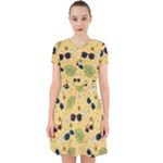 Seamless Pattern Of Sunglasses Tropical Leaves And Flowers Adorable in Chiffon Dress
