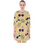 Seamless Pattern Of Sunglasses Tropical Leaves And Flowers Smock Dress