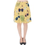 Seamless Pattern Of Sunglasses Tropical Leaves And Flowers Velvet High Waist Skirt