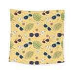 Seamless Pattern Of Sunglasses Tropical Leaves And Flowers Square Tapestry (Small)