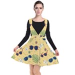 Seamless Pattern Of Sunglasses Tropical Leaves And Flowers Plunge Pinafore Dress