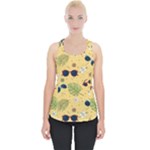 Seamless Pattern Of Sunglasses Tropical Leaves And Flowers Piece Up Tank Top