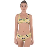 Seamless Pattern Of Sunglasses Tropical Leaves And Flowers Criss Cross Bikini Set