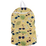Seamless Pattern Of Sunglasses Tropical Leaves And Flowers Foldable Lightweight Backpack