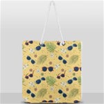 Seamless Pattern Of Sunglasses Tropical Leaves And Flowers Full Print Rope Handle Tote (Large)