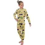 Seamless Pattern Of Sunglasses Tropical Leaves And Flowers Kids  Long Sleeve Set 