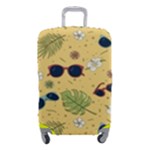 Seamless Pattern Of Sunglasses Tropical Leaves And Flowers Luggage Cover (Small)