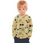Seamless Pattern Of Sunglasses Tropical Leaves And Flowers Kids  Overhead Hoodie