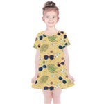 Seamless Pattern Of Sunglasses Tropical Leaves And Flowers Kids  Simple Cotton Dress