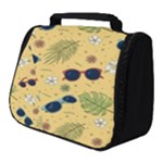 Seamless Pattern Of Sunglasses Tropical Leaves And Flowers Full Print Travel Pouch (Small)