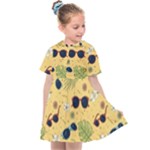 Seamless Pattern Of Sunglasses Tropical Leaves And Flowers Kids  Sailor Dress