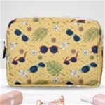 Seamless Pattern Of Sunglasses Tropical Leaves And Flowers Make Up Pouch (Medium)