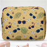 Seamless Pattern Of Sunglasses Tropical Leaves And Flowers Make Up Pouch (Large)