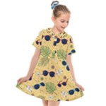 Seamless Pattern Of Sunglasses Tropical Leaves And Flowers Kids  Short Sleeve Shirt Dress
