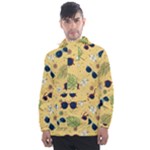 Seamless Pattern Of Sunglasses Tropical Leaves And Flowers Men s Front Pocket Pullover Windbreaker