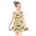 Seamless Pattern Of Sunglasses Tropical Leaves And Flowers Kids  Skater Dress Swimsuit