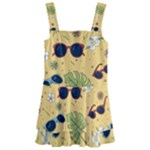 Seamless Pattern Of Sunglasses Tropical Leaves And Flowers Kids  Layered Skirt Swimsuit