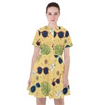 Seamless Pattern Of Sunglasses Tropical Leaves And Flowers Sailor Dress