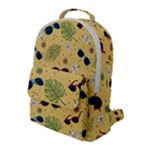Seamless Pattern Of Sunglasses Tropical Leaves And Flowers Flap Pocket Backpack (Large)